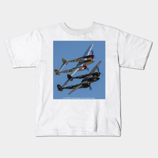 P-38 Lightning Kids T-Shirt by acefox1